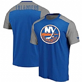 New York Islanders Fanatics Branded Iconic Blocked T-Shirt Blue Heathered Gray